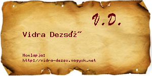 Vidra Dezső névjegykártya