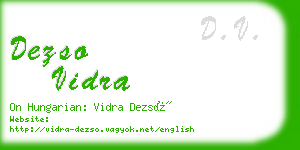 dezso vidra business card